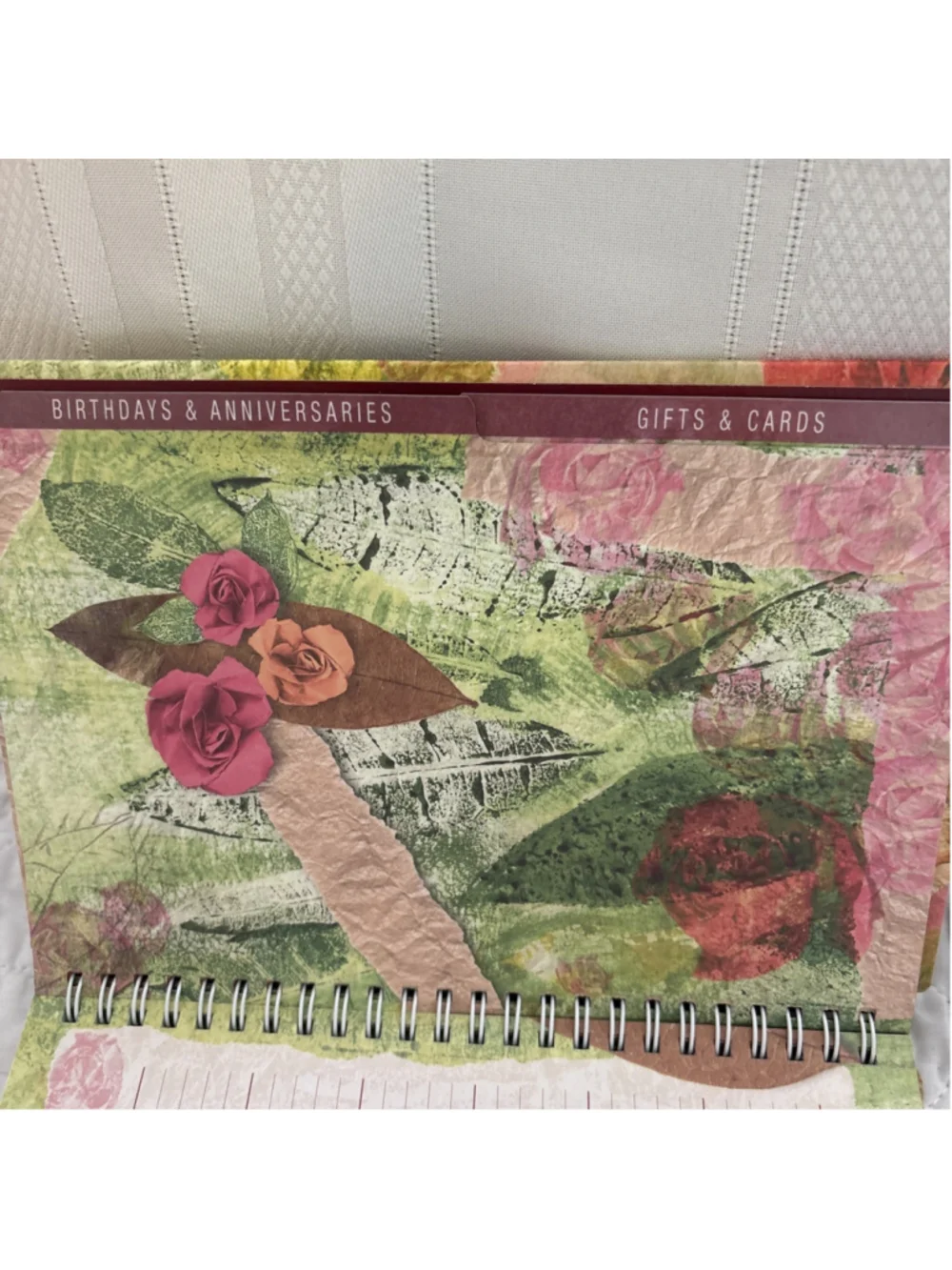 Address Book With Floral Cover & Back With Tabbed Dividers